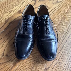 Johnston & Murphy Men's Melton Black Oxfords 22-2981 Cap Toe Size 9.5 B/AA